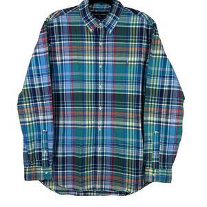 Ralph Lauren Check Oxford Button Down Shirt Mens XL Plaid Colorful 100% Cotton